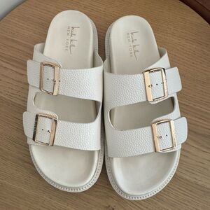 Nicole Miller white/bone sandal slide -SZ8